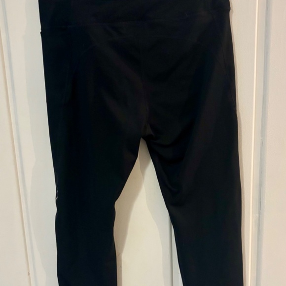 Nike Dry Fit Black Large Running Pants/tights with zipper cuff Athletic Workout - Picture 7 of 9